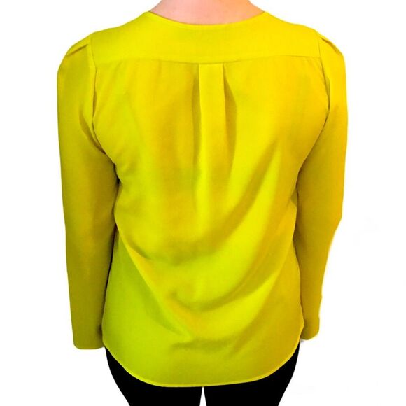 The Limited Yellow Scoop Neck Gold Button Blouse - Picture 8 of 14
